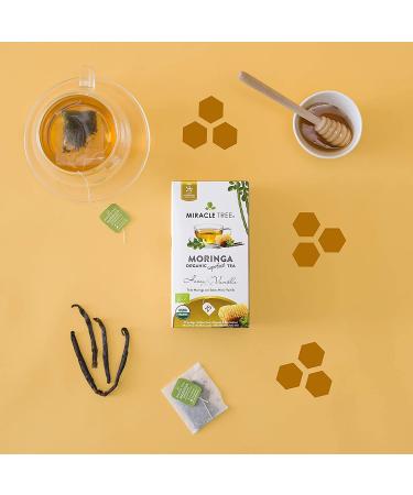 Miracle Tree Moringa Organic Superfood Tea - Honey & Vanilla, Caffeine Free, 25 Tea Bags - Buy Online on GoSupps.com