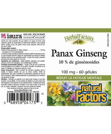 Natural Factors Panax Ginseng 60 Softgels - Energize & Revitalize Naturally - Buy Online on GoSupps.com