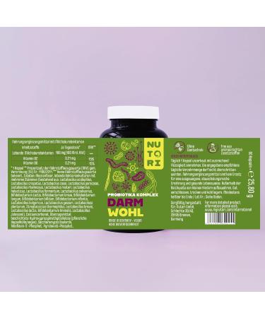 Nutori Probiotics Capsules - High Dose Lactic Acid Bacteria & Lactobacillus - 60 Capsules - Intestinal Health & Renovation - Made in Germany - Buy Online on GoSupps.com
