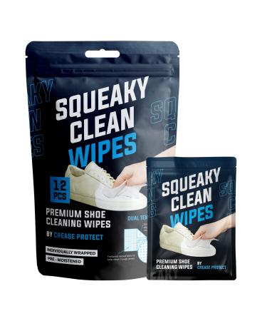 Squeaky Clean Wipes - Premium Shoe Cleaning Wipes - Multipurpose Wipes For All Shoes - Keep Your Footwear Looking Brand New! - Individually Wrapped - Dual Textured - Portable Resealable Bag Included 24 Pieces - Buy Online on GoSupps.com