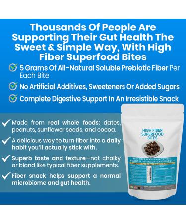 High Fiber Superfood Bites 5g Clean Fiber Snacks for Adults Peanut Cocoa Date Flavor High Fiber Foods No Added Sugar Vegan Fiber Snack Supports Digestion Regularity Gut Health Snack 30 Count - Buy Online on GoSupps.com