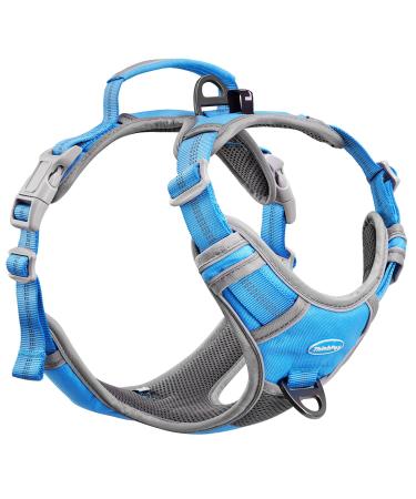 Thinkpet Anti Zug Dog harness dog harness with handle easy to control dog dishes adjustable without choking dog harness reflectively breathable (s blue) blue s (1 Pack) - Buy Online on GoSupps.com