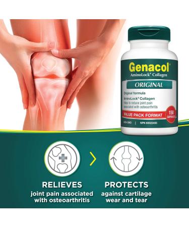 Genacol Collagen Supplement | Helps Relieve Joint Pain | Knee Pain and Back Pain Relief | Ultra-Hydrolyzed Peptides for Increased Bioavailability | GENACOL ORIGINAL 150 Capsules 150 count (Pack of 1) - Buy Online on GoSupps.com