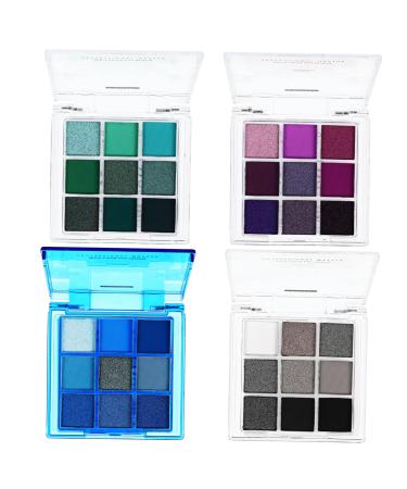 BIUDECO 4 Pcs Eye Shadow Palette Glitter Eyeshadow Eye Shadow Pallets for Women Eyeshadow Palette Plastic
