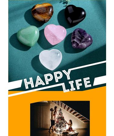 MAIBAOTA 30mm Rose Quartz Amethyst Clear Quartz Heart Love Crystals - 3Pcs Pink Purple White Set for Chakra Healing and Energy Balance - Buy Online on GoSupps.com