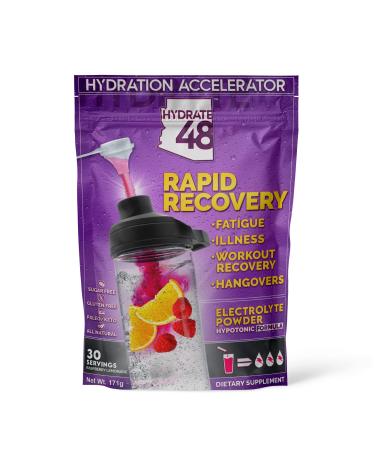 Wellgenix Hydrate48 - Electrolyte Powder with No Sugar (30 Servings) - Keto Electrolytes Powder - Hydration Powder - Raspberry Lemonade Flavor 30 Servings (Pack of 1)