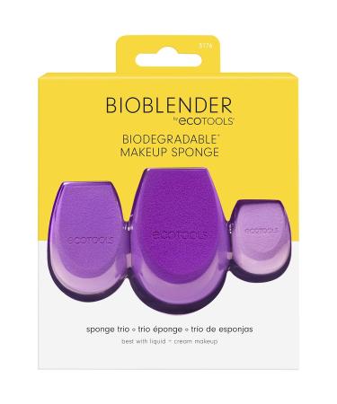EcoTools Bioblender Makeup Sponge Trio - Large, Medium, Small | Cruelty Free, Vegan Beauty Sponges for Liquid and Cream Foundation - 3 Pack - Buy Online on GoSupps.com