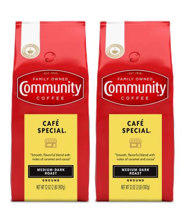Community Coffee Caf Special Blend 64 Ounce, Medium Dark Roast Ground Coffee, 32 Ounce (Pack of 2) Caf Special 32 Ounce (Pack of 2)