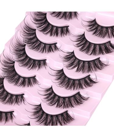 Dramatic Faux Mink Cat Eye Wispy False Lashes - Long Fluffy Fairy Strip Eyelashes Pack - Buy Online on GoSupps.com