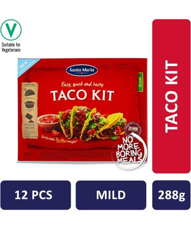 Santa Maria Taco Kit 288g | Crunchy Mexican Sharing Tacos Kit | Great for Quick Family Sharing Meals With Chicken Beef or Vegetables - Buy Online on GoSupps.com
