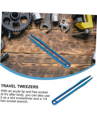 Housoutil Titanium Alloy Curved Tweezers - Precision Aquarium Tools Portable Mini Pliers for Hotfix & Travel 8x0.8x0.4cm (Blue) - Buy Online on GoSupps.com