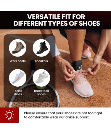 Welnove Ankle Brace - Maximum Metal Support for Men & Women | Prevent Sprained Ankles | Stabilizing for Running Basketball Volleyball | Large Black - Buy Online on GoSupps.com