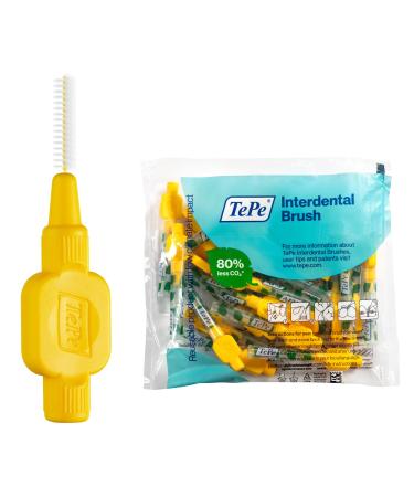 TEPE Interdental Brush Original, Soft Dental Brush for Teeth Cleaning, Pack of 25, 0.7 mm, Medium Gaps, Yellow, Size 4