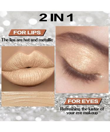 FOCALLURE Metallic Chameleon Liquid Lipstick - Diamond Glitter Lip Gloss for Costume, Cosplay, Rave - Shimmery Finish, Intense Pigment, Long-Lasting - 12 AMBER - Buy Online on GoSupps.com