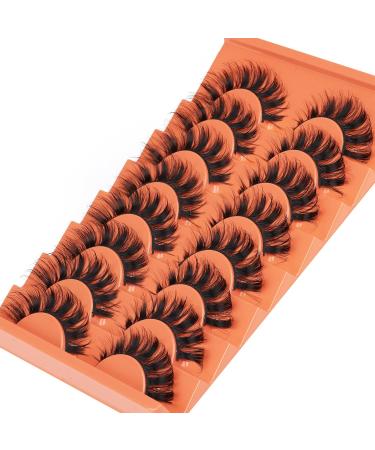 JIMIRE False Eyelashes Wispy Cat Eye Eyelashes 5D Faux Mink Lashes Fluffy 16mm Fake Eyelashes Pack Natural Look Strip Lash 8 Pairs - Buy Online on GoSupps.com