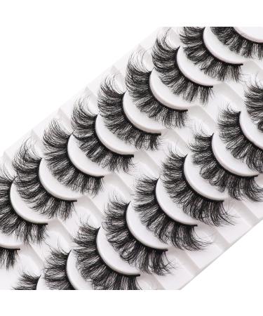 Veleasha Fluffy Wispy Faux Mink Eyelashes - Criss-Cross 10 Pairs Pack - Best False Lashes for Women - Buy Online on GoSupps.com