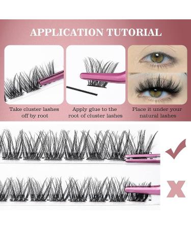 Lash Clusters 156 Pcs D Curl Individual Eyelash Extensions 9-14mm - Reusable Soft & Comfortable Wispy Lashes - DIY at Home - Buy Online on GoSupps.com