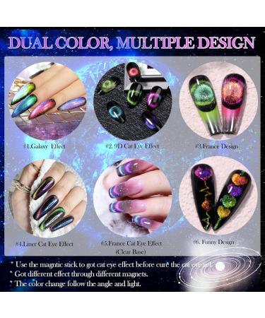 9D Cat Eye Gel Nail Polish Set - 12 Colors Magnetic Chameleon Effects for Professional Salon Use | X9D-SET - Buy Online on GoSupps.com