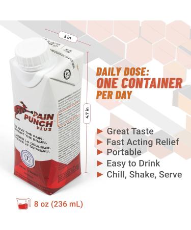 Pain Punch Plus Pack of 4 - Helps Support Cognitive Health & Brain Function Pain Relief Product w/Turmeric Vegan Omega-3 & Natural Caffeine Quick Pain Relief for Acute Pain and Energy | 4 x 236ml - Buy Online on GoSupps.com