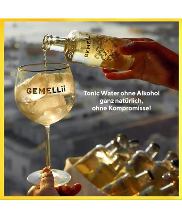 Gemellii Indian Tonic Water with Sicilian Lemon - 4x200ml | Natural Ingredients Agave Sweetened Made in Italy | Premium Mixer for Gin & Cocktails - Buy Online on GoSupps.com