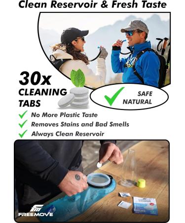 2L / 3L Hydration Bladder Water Reservoir or Cleaning Tablets Leakproof Hydration Pack Ideal for Water Backpack Tasteless & BPA Free TPU Water Pack Quick Release Insulated Tube & Shutoff Valve Cleaning Tabs 30-pack - Buy Online on GoSupps.com