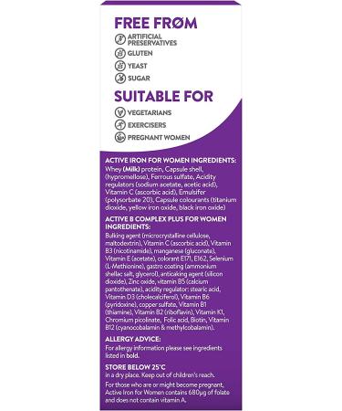 Active Iron for Women: Non-Constipating High Potency Capsules + Multivitamin Tablets - Boosts Immune System - Buy Online on GoSupps.com