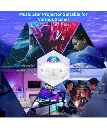 Galaxy Light Projector with Remote Control | 10 Color Changing LED, Bluetooth Speaker, Timer | Baby Room Decor & Festival Gift - White - Buy Online on GoSupps.com