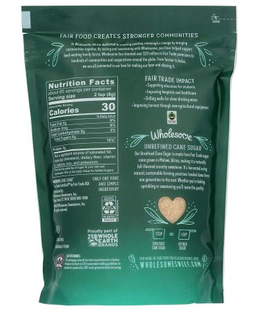 Wholesome Whole Trade Natural Cane Sugar 24 oz - Premium Quality Sweetener - Buy Online on GoSupps.com