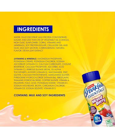 Carnation Breakfast Essentials Mixed Berry Ready-to-Drink 8oz Bottle - Pack of 24 - Buy Online on GoSupps.com