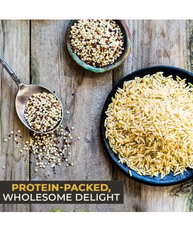 Quinoa and Brown Basmati Rice Whole Grain Mix by Pride of India Organic and Nutritious Farm Fresh Vegan & Vegetarian Friendly Diet Ideas - 24 Oz. Food Grade Storage Jars - Buy Online on GoSupps.com