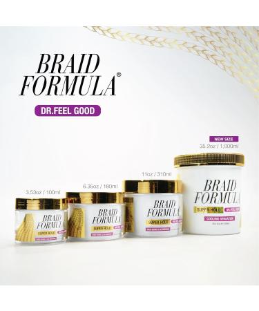 Braid Formula Dr. Feel Good Super Hold 11oz | Menthol Cooling Smoothing Gel for Braids Locks & Twists - Long Lasting High Shine No Residue - Buy Online on GoSupps.com