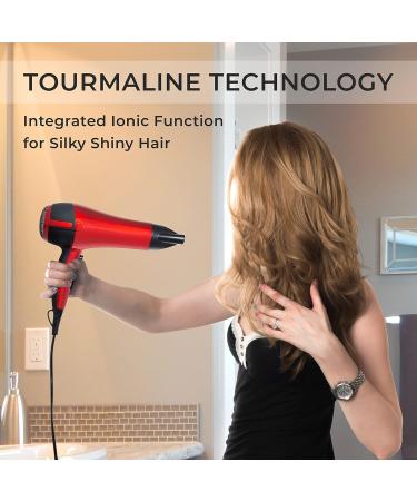 Red Hot 37060 2200W Professional Hair Dryer with Removable Nozzle - Salon Quality, 3 Heat Settings, 2 Speed Settings, Cool Air Mode - Red Coloured - Buy Online on GoSupps.com