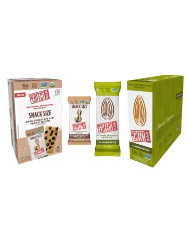 Perfect Bar Dark Chocolate Chip Peanut Butter Snack Size & Almond Butter Bar Bundle .88 - 2.3 Ounce Bar 16 Count