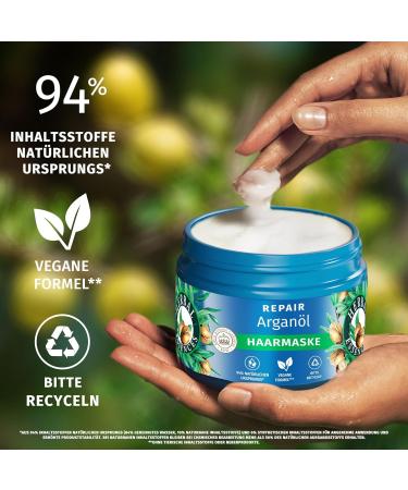 Herbal Essences Repair Haarmask mit Argan l 300ml Intensive Pflege f r gl nzendes gesundes Haar | Vegan & Nat rliche Inhaltsstoffe - Buy Online on GoSupps.com