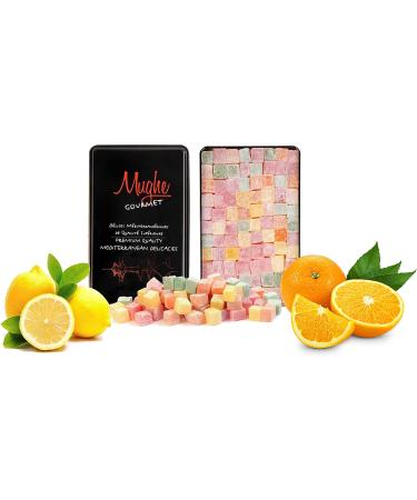 Mughe Gourmet - Bo te l gante de loukoums - 750g - bonbons d lice turcs - Halal-Vegan - Saveurs de fruits : rose fraise citron orange menthe - Cadeau pour occasions sp ciales anniversaires - Buy Online on GoSupps.com