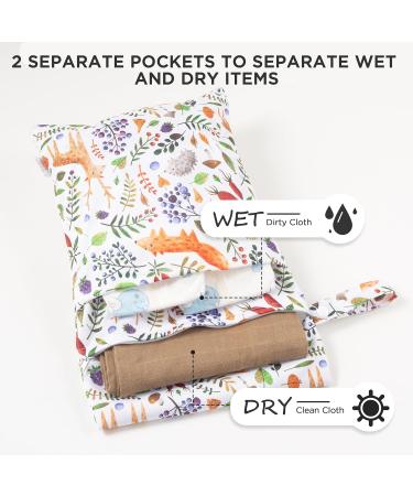 HBSelect 2PC Waterproof Diaper Bag - Reusable with Zipper Wet Wipes Organizer for Babies & Toddlers - Forest Design - Buy Online on GoSupps.com