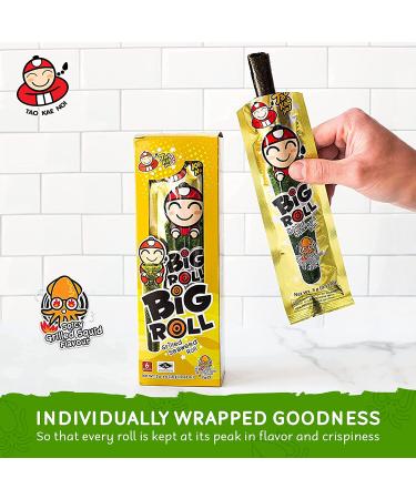 Tao Kae Noi Crispy Seaweed Snack Roll | Spicy Tempura Grilled Squid Nori Sheets | Healthy Nori Chips for Kids and Adults | 6 Pack 3g Bags | Spicy Grilled Squid Flavour - Buy Online on GoSupps.com