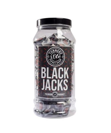 Black Jacks - 535g by Turners Sweet Shop Traditional Retro Gift Jar Classic Original Pick & Mix Sweets Quality Confectionary Fantastic Gifts for Him Her or Them