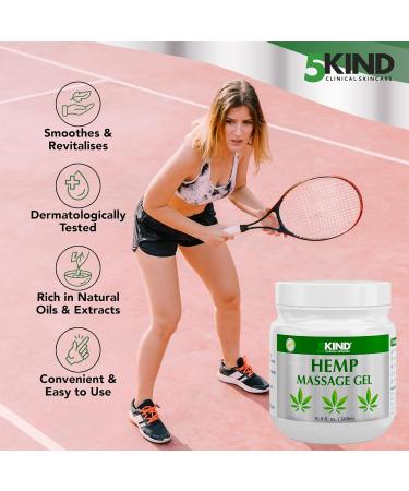 5kind Hemp Active Gel 500ml - High Strength Hemp Oil Formula - Natural Hemp Massage Gel for Back Muscles Feet Knees Neck & Shoulders - Hemp Gel Muscle Rub Rich in Natural Extracts 500 ml (Pack of 1) - Buy Online on GoSupps.com