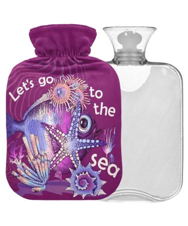 Naanle Meer Sea Earth Balloon Fish Heat bottle Mit Transparent Warm Water bottle 1l of warm head for bed Handfoot Warmer pain relief heat and cold therapy