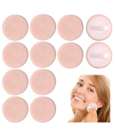 12 Pieces Powder Puff Makeup Powder Puffs with Strap Blending for Loose Powder Mineral Powder Body Powder Wet Dry Makeup Tool for Face Powder Setting powder