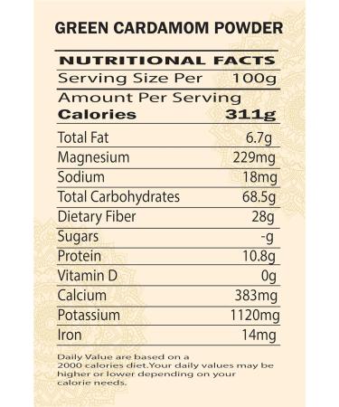100g Green Cardamom Powder - Premium Quality, 100% Natural, Vegan, Gluten-Free - Buy Online on GoSupps.com
