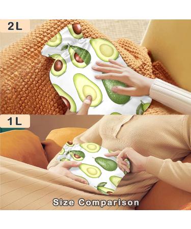 Shop Naanle Avocado Tropical Fruit Hot Water Bottle - 2L Transparent Design for Heat Pain Relief & Cold Therapy | Ideal for Bed Hand & Foot Comfort - Buy Online on GoSupps.com