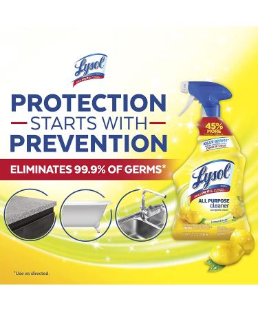 Lysol Lemon Breeze Scent All-Purpose Cleaner 32oz - Sanitizing Disinfectant Spray for Cleaning and Deodorizing - Buy Online on GoSupps.com