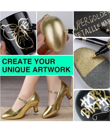 KERIFI Art Liquid Gold Chrome Markers Set - 5 pack 1-3mm Metallic Chrome Marker for Model Rocks Metal Glass Plastic - Permanent Touch Up Repair Paint Pen with Reflective Gloss Finish - Buy Online on GoSupps.com