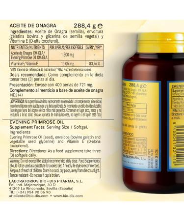 BIODIS Laboratories SL ONAGRA OIL 510 MG 10 GLA 400 PEARLS Pack 2 hrs - Buy Online on GoSupps.com