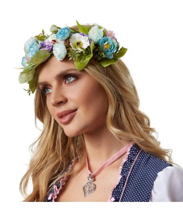 Buy Dressforfun 302786 Blumen Headband | Adjustable Flower Wreath for Weddings & Costume Parties - Purple Turquoise Green - Buy Online on GoSupps.com