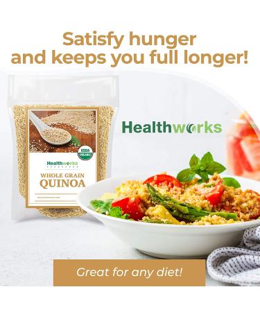 Healthworks White Whole Grain Quinoa (80oz/5lbs) - Organic Superfood with Protein, Fiber & Iron | Peruvian Origin | Ideal Rice & Pasta Substitute - Buy Online on GoSupps.com