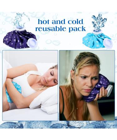 Reusable Ice Pack for Injuries - Hot & Cold Water Bag with Elastic Breathable Bag - 6 Pack, 3 Sizes - Pain Relief for Knee, Leg, Headaches - Blue - Buy Online on GoSupps.com