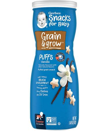 Gerber Puffs Cereal Snack - Vanilla Flavor for 8+ Months | 1.48 oz (42 g) - Buy Online on GoSupps.com